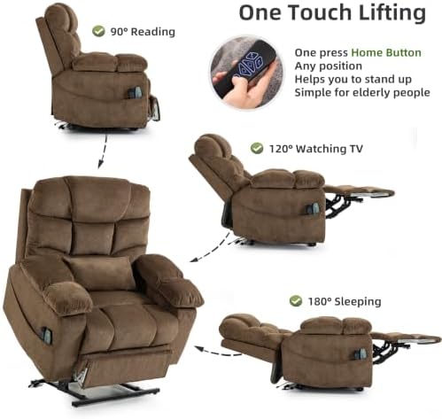 500lbs Heavy Duty Power Lift Recliner for Tall Man 6'5" Extended Footrest - Image 5