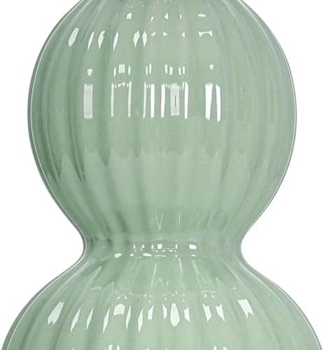 28" Sage Green Table Lamps Set of 2 for Living Room, Modern Ceramic Bedside Lamps for Bedroom, Ribbed Gourd Table Lamps for Nightstand (2 LED Bulbs Included) - Image 4