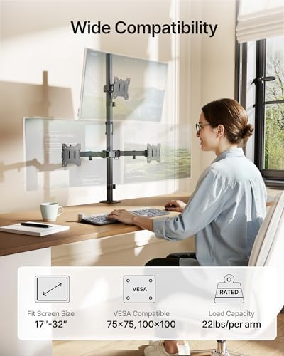 monTEK Triple Monitor Stand for 17-32" Screens, 22 lbs Each - Image 2