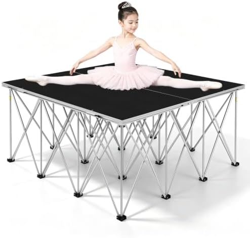 4x4 ft Foldable Stage Platform, 24" Portable Riser, Non-Slip by Unknown