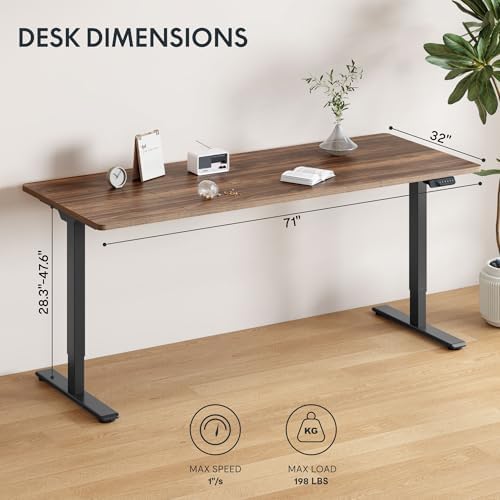 FLEXISPOT 79"x32" Electric Standing Desk, Black Walnut - Image 2
