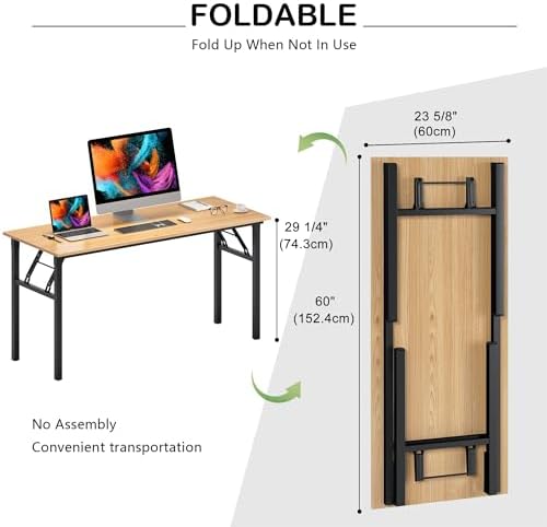 Need Office Computer Desk 60 Inch Sturdy Folding Laptop Table Teak - Image 3