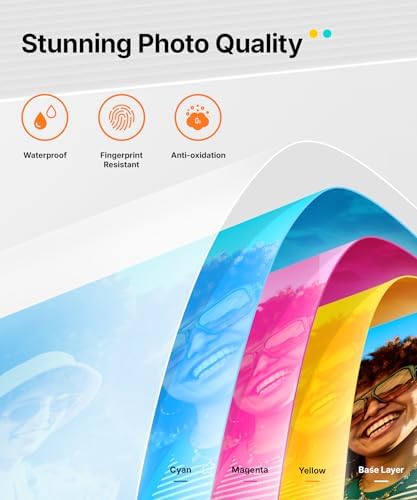 Liene Amber M110 Bluetooth Photo Printer 80 Sheets, Portable Photo Printer for iPhone, Thermal Dye Sublimation, Picture Printer 60 Sheets 4x6 Paper & 20 Sheets 3" Square Sticker Paper & 2 Cartridges - Image 6