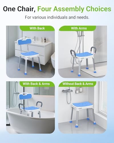 FULLOT Wide Shower Chair for Inside Shower, Stable Bracing Design, 400 lbs - Image 5