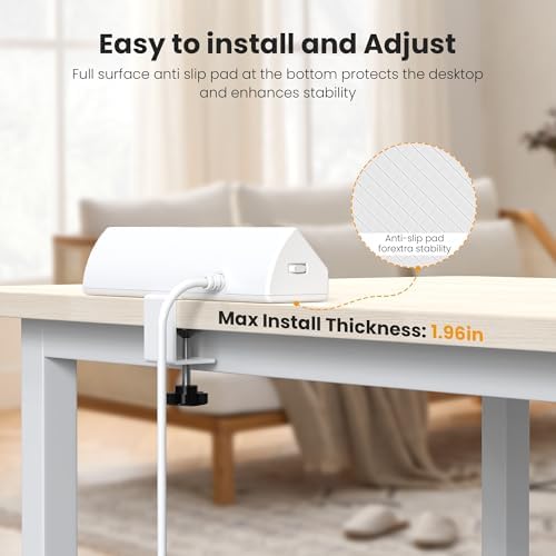 VILONG Desk Clamp Power Strip USB C 65W,Edge Mount Outlet,6FT,White - Image 6