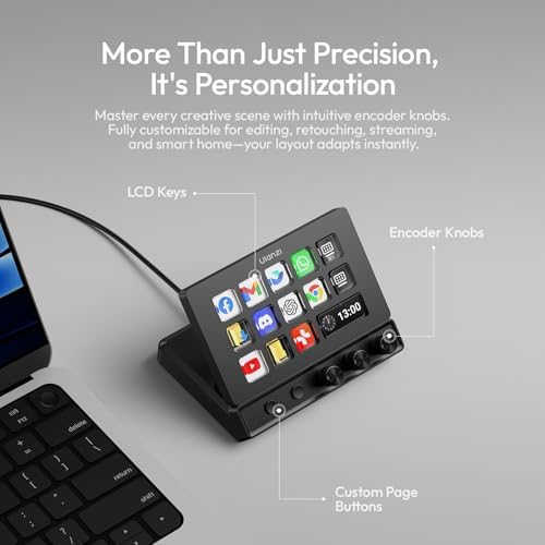 ULANZI D200X Stream Controller with 3 Knobs, 14 LCD Keys Macro Keyboard - Image 3