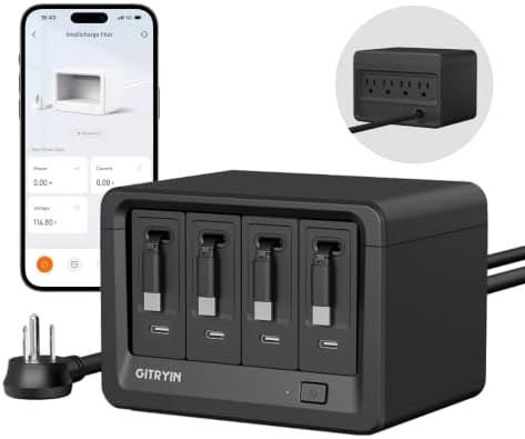 Gitryin 12-in-1 Desktop Charging Station, App Remote Control, 160W Charger by GITRYIN