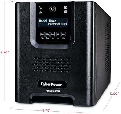 CyberPower PR1500LCDN 15A Smart App Sinewave UPS Battery Backup and Surge Protector, 1500VA/1500W, 8 Outlets, AVR, Mini-Tower, Pre-Installed RMCARD205, UL Certified - Image 4