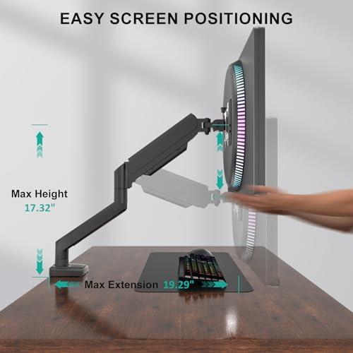 WALI Adjustable Single Monitor Arm for 13-34 inch Screens, up to 26.4 lbs - Image 6