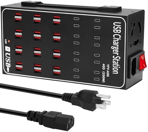 Charging Station for Multiple Devices, Vantacent89 Multiple Charger Station with Multiple Fast Charging 40 Ports by Vantacent89