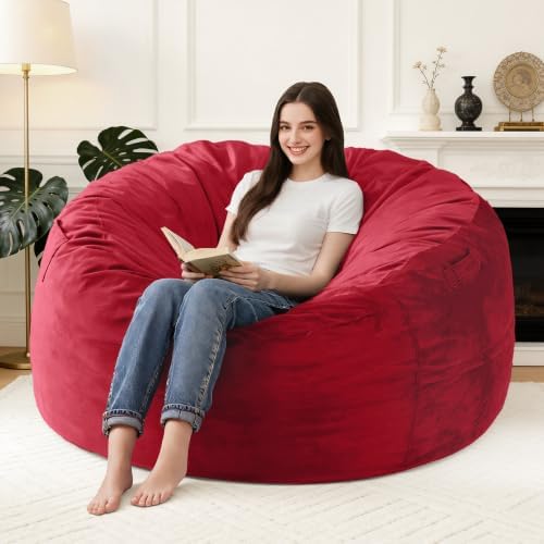5FT Large Bean Bag Chairs for Adults,Beanbag with Washable Cover by Unknown