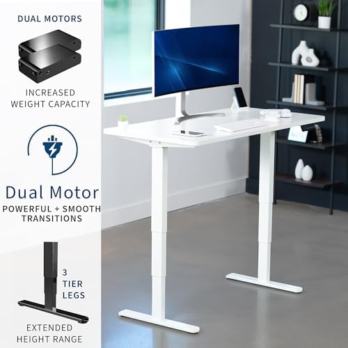 VIVO White 55 x 28 in Standing Desk, DESK-KIT-2W55W - Image 4
