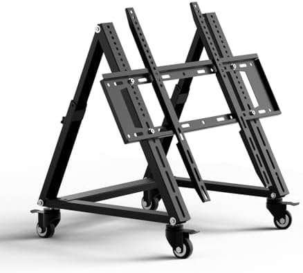 Low Height Mobile TV Stand, Low TV Stand with Wheel for 26-65 inch TV, Hight Adjustable, 36° -68° Adjustable Viewing Angle,Max 50KG, Vesa 600×500, Confidence Monitor Stand by Unknown