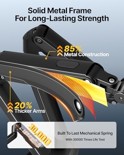 monTEK Dual Monitor Arm Stand, 17–32", Full Motion Adjustment,20 lbs Each - Image 2