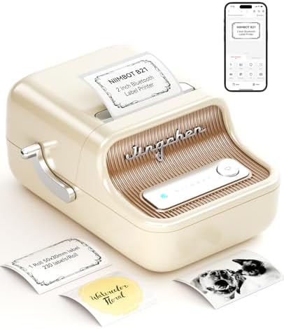 NIIMBOT B21 Label Maker, 2 Inch Bluetooth Thermal Label Printer, White by NIIMBOT%C2%AE