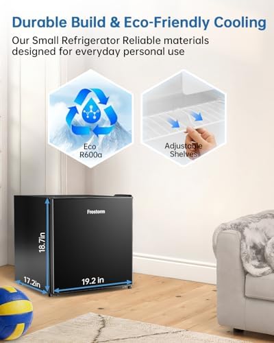 1.6 Cu Ft Mini Fridge with Freezer, Single Door Upright Freezer - Image 7