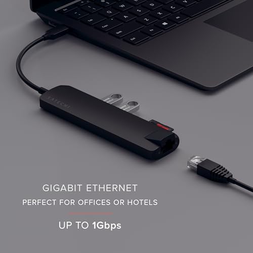 Satechi USB C Hub Multiport Adapter with 4K HDMI, 60W USB C PD Charging, 2X USB-A, Ethernet, Micro/SD Card Readers, for MacBook, Windows - Black - Image 5