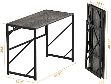 Elephance Folding Desk Writing Computer Desk for Home Office No-Assembly - Image 3