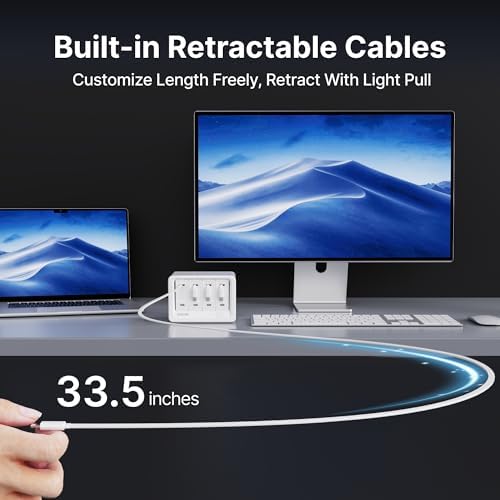 Gitryin 12-in-1 Desktop Charging Station, 160W USB Retractable GaN Charger - Image 5