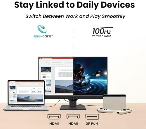 BenQ GW2790 Computer Monitor 27" FHD 1920x1080p | IPS | 100 hz | Eye-Care Tech | Low Blue Light | Anti-Glare | Adaptive Brightness | Tilt Screen | Built-in Speakers | DisplayPort | HDMI x2 - Image 5