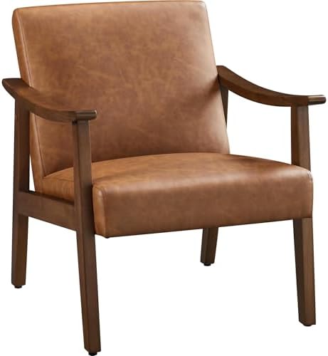 Yaheetech Accent Chair, Mid-Century Armchair with High Back Brown by Yaheetech