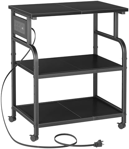 YAOHUOO 3 Tier Large Printer Stand with Power Outlet/Adjustable Shelf by YAOHUOO