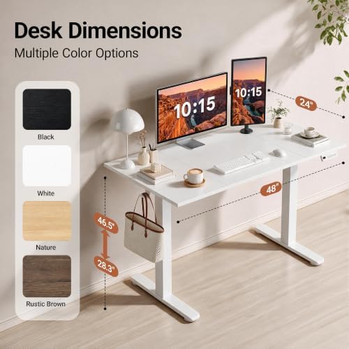 Claiks 48 x 24 Inch White Electric Standing Desk - Image 3