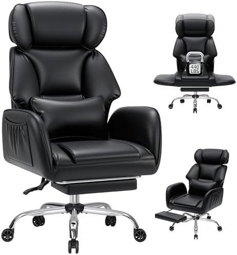 HOFFREE Criss Cross Office Chair with Flip-Up Arms,PU Leather,Black by HOFFREEOfficial