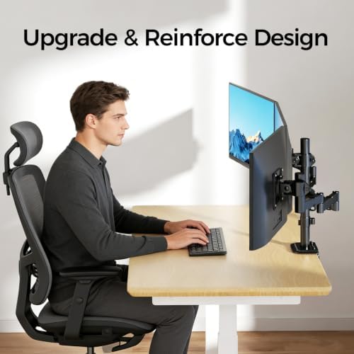 Suptek Triple LED LCD Monitor Desk Mount Heavy Duty Fully Adjustable Stand for 3 / Three Screens up to 27 inch (MD6463) - Image 6