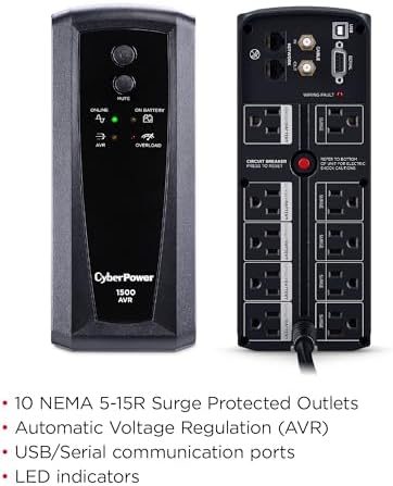 CyberPower CP1500AVRT AVR UPS Battery Backup and Surge Protector - Image 5