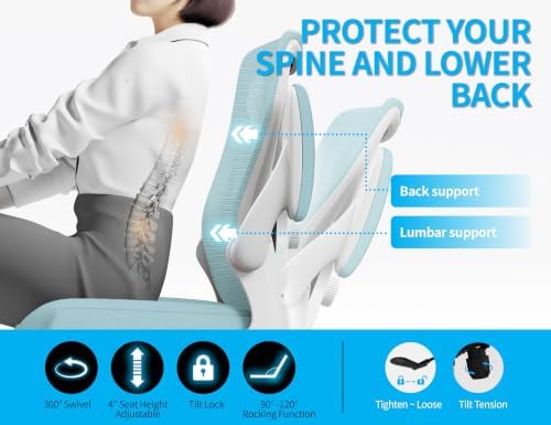 Ergalithic Office Chair: Mesh Ergonomic Desk Chair with 3D Lumbar & Swivel - Image 5