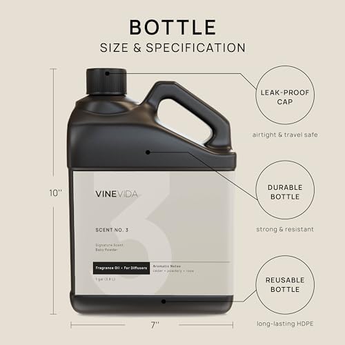 VINEVIDA [128 Fl Oz] Baby Powder Fragrance Oil for Cold Air Diffusers, Essential Oils for Diffuser Oil Refill & Air Freshener Room Spray - Image 2