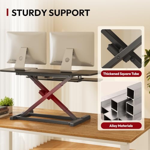 SANODESK 42" Electric Standing Desk Converter, Height Adjustable Riser for Office Home,Dual Monitor and Laptop Workstation with Large Keyboard Tray, Black Color - Image 6