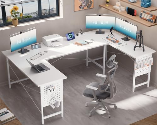 Pamray 71 Inch Large Gaming Desk with Power Outlets U Shaped Computer Desk by PAMRAY