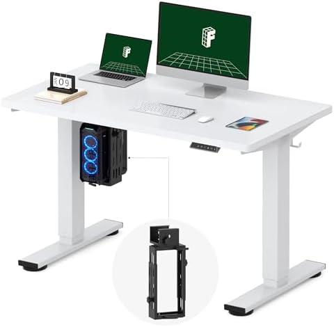 FLEXISPOT EN2 48"x24" Electric Standing Desk with PC Stand Bundle, White by Unknown