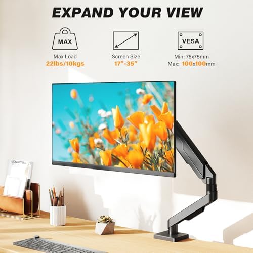 5Rcom Single Monitor Arm for 13-35 Inch Computer Screens - Image 2