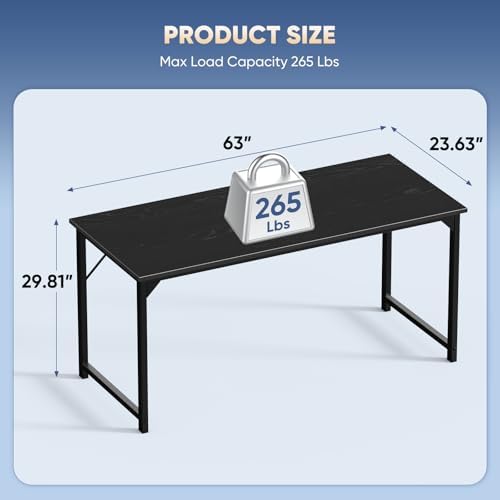 DUMOS 63 Inch Small Computer Desk, Gaming Desks for Home Office Bedroom - Image 3