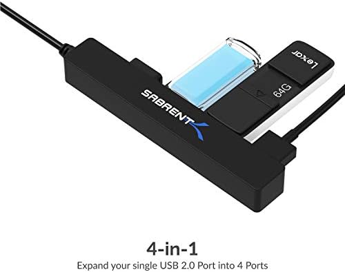 SABRENT 4-Port Portable USB 2.0 Hub for Laptop & Tablet (HB-MCRM) - Image 2