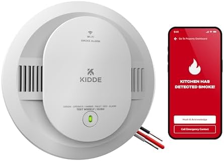 Kidde Hardwired Kidde App Enabled Smart Smoke Detector with AA Backup Battery, Interconnected Alarm by Unknown