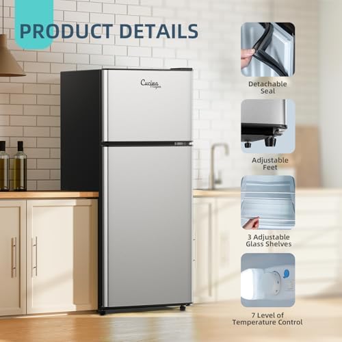 3.8 Cu Ft Mini Fridge for Bedroom Small Fridge, Small Refrigerator - Image 5