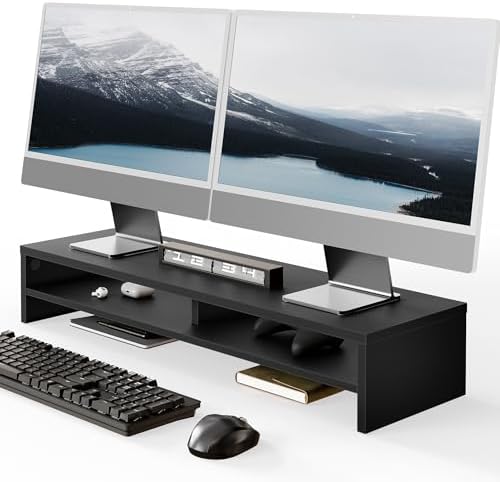 Fenge 31.5 Inch Dual Monitor Stand Riser for Desk, Black by Fenge