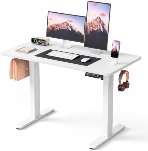 Furmax 45 Inches Electric Standing Desk, Home Office Desk with Phone Holder by Furmax