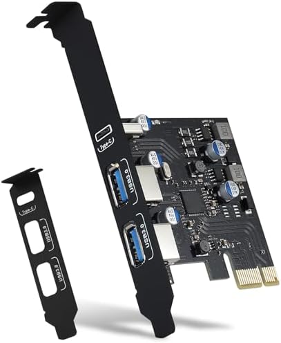 USB PCIE Card 18W Power Delivery, PCI Express 3 Port (Type C, 2X Type A) by YEELIYA