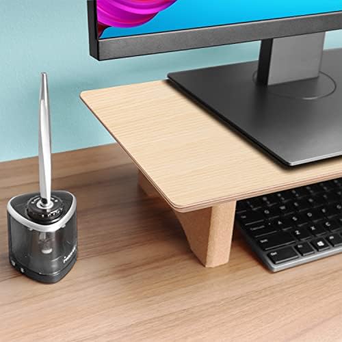 Aothia 43 inch Oak Solid Wood Dual Monitor Stand for Desk, Cork Legs - Image 2