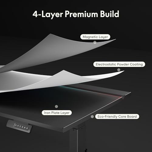FLEXISPOT 55" RGB Electric Gaming Standing Desk, Magnetic Metal Desktop - Image 5