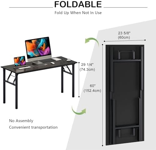 Need Office Computer Desk 60 Inch Sturdy Folding Laptop Table Black - Image 3