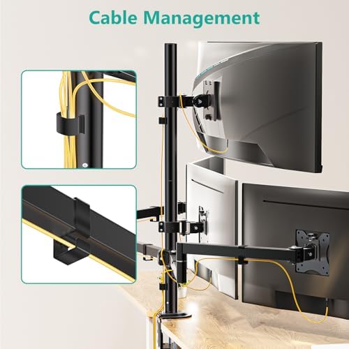 WALI Stacked 4 Monitor Mount for 49" UItrawides and Three 27" Monitors - Image 5