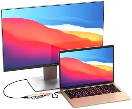 Satechi USB C Hub Slim Multiport Adapter V2 with 60W USB C PD, 4K HDMI (60Hz), Micro/SD Card Readers, USB 3.0 - for MacBook Pro & MacBook Air M2/M1, iPad Pro/Air M2/M1, Mac mini, iMac (Gold) - Image 6
