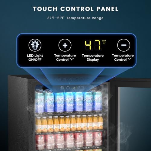 Electactic Mini Fridge 130 Can Beverage Refrigerator Cooler, 3.1 Cu.Ft Drink Fridge for Soda Wine Beer, Adjustable Temperature Control for Home Office, Black - Image 4