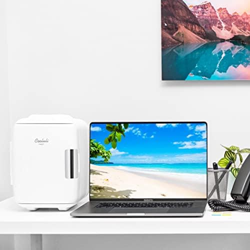 Cooluli Mini Fridge for Bedroom - Car, Office Desk & Dorm Room - Portable 4L/6 Can Electric Plug In Cooler & Warmer for Food, Drinks, Skincare Beauty & Makeup - 12v AC/DC & Exclusive USB Option, White - Image 4